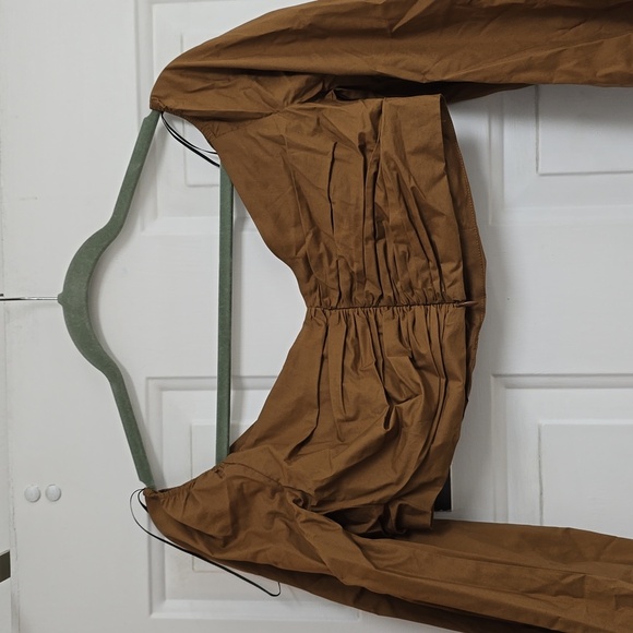 ZARA Woman Studio Brown Draped Crop Top Puff Sleeve - Picture 7 of 13